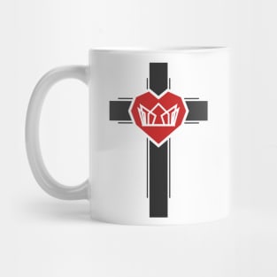 Crown of thorns inside the heart on the cross Mug